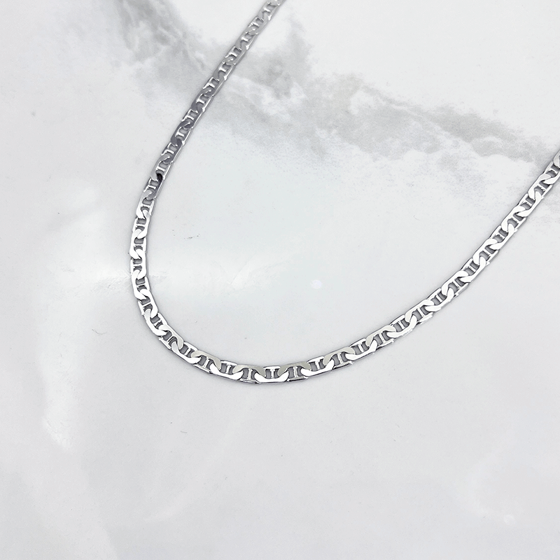 زنجیر نقره مردانه مدل ملوانی 3 میل