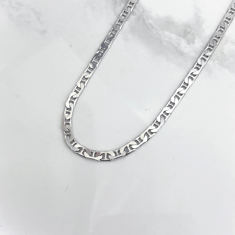 زنجیر نقره مردانه مدل مارینر 4 میل