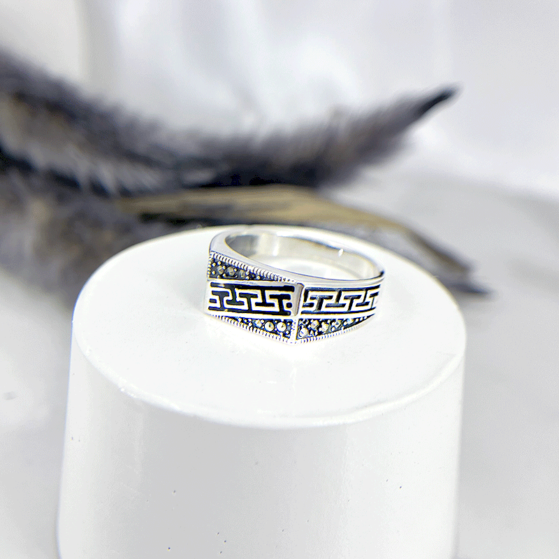 انگشتر نقره مردانه مدل بدون سنگ ورساچ