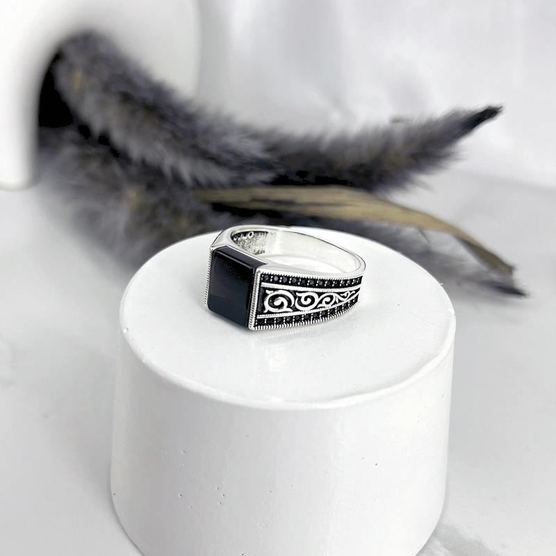 انگشتر نقره مردانه مدل اسپرت مارپیچ