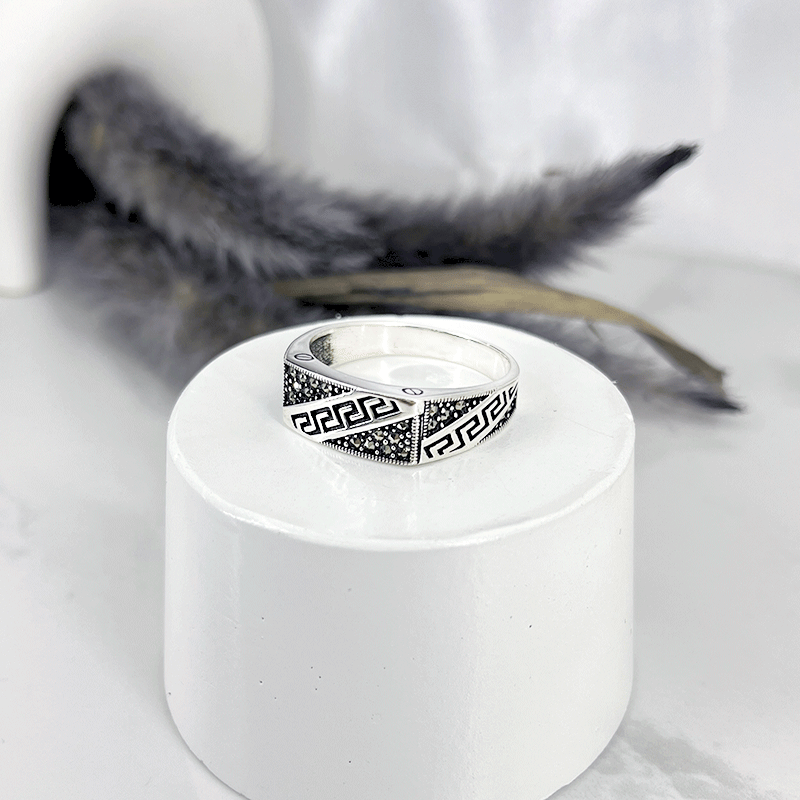 انگشتر نقره مردانه مدل ورساچ