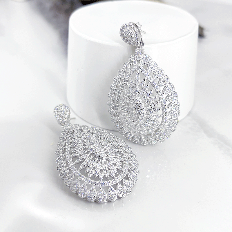 گوشواره نقره زنانه مدل میخی بزرگ