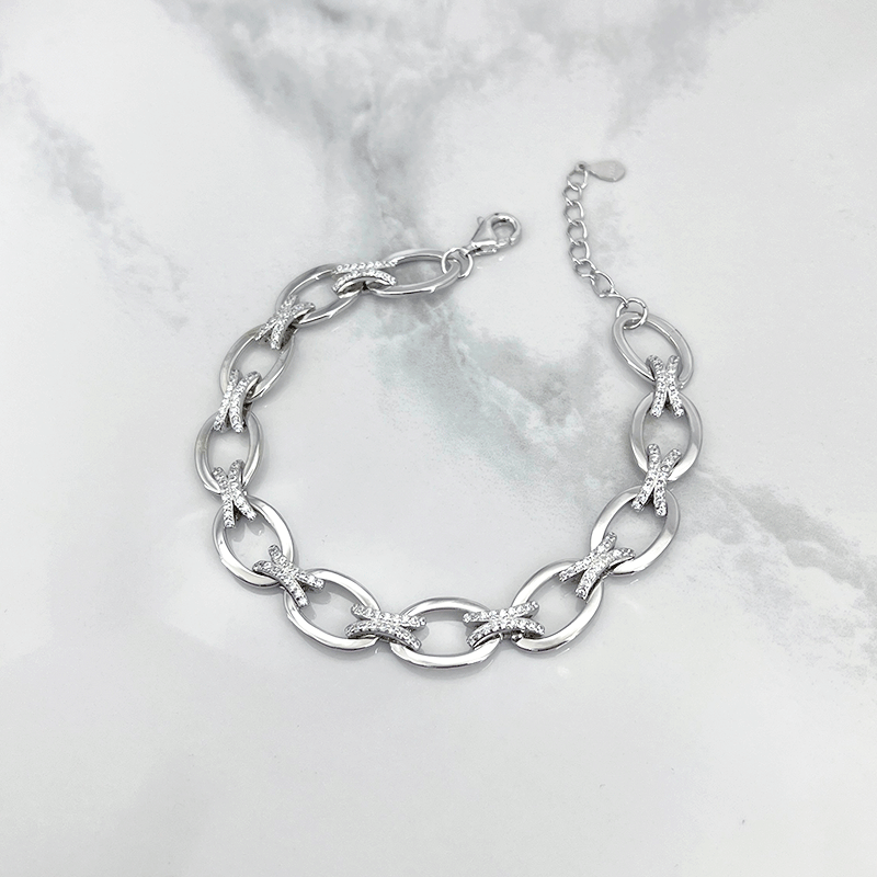 دستبند نقره زنانه ایتالیایی اسپرت