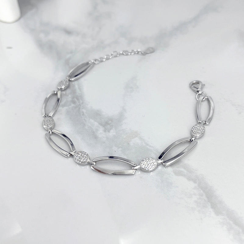 دستبند نقره زنانه مدل تخت ایتالیایی