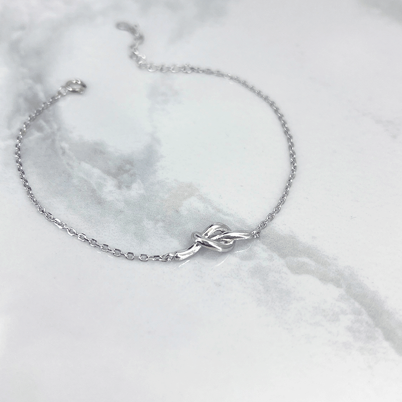 دستبند نقره دخترانه مدل گره