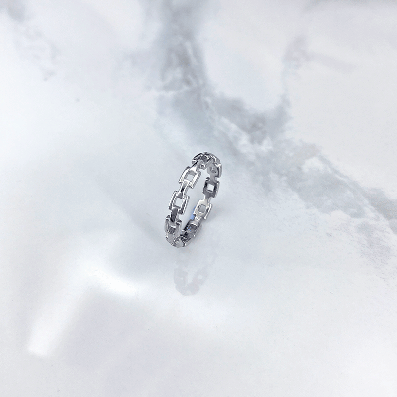 انگشتر نقره دخترانه مدل زنجیر