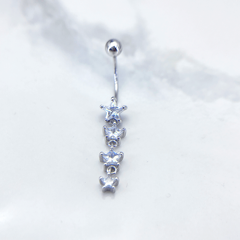 پیرسینگ نقره ناف مدل آویز ستاره