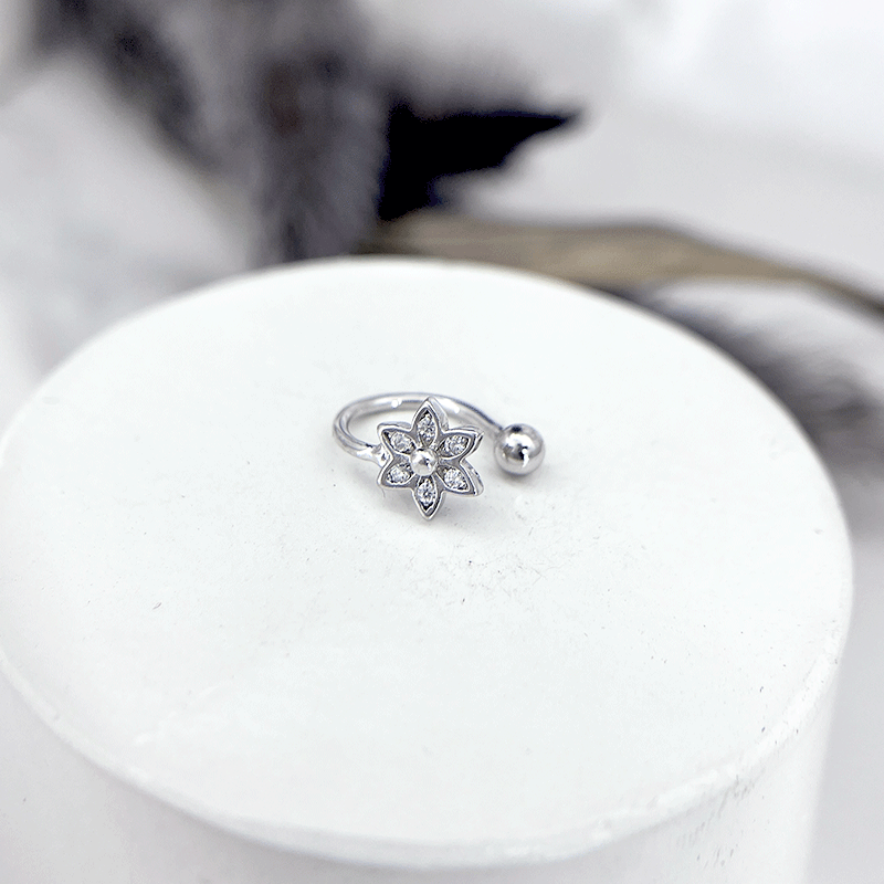 ایرکاف نقره دخترانه مدل گل