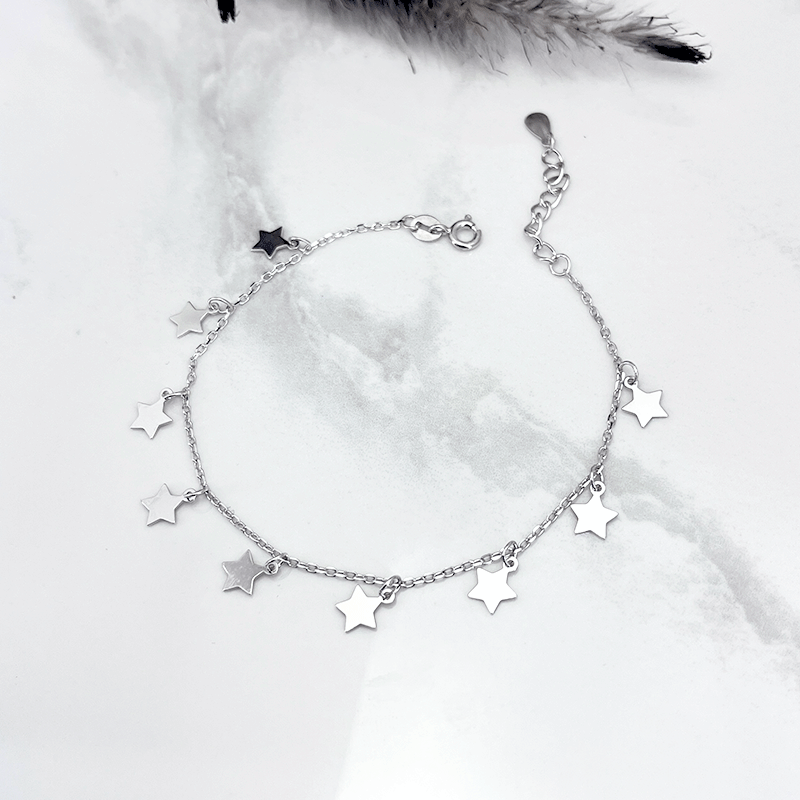 دستبند نقره دخترانه مدل ستاره