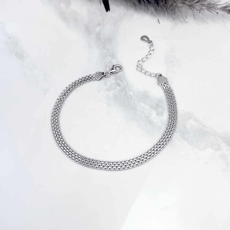 دستبند نقره  ایتالیایی مدل بیزمارک