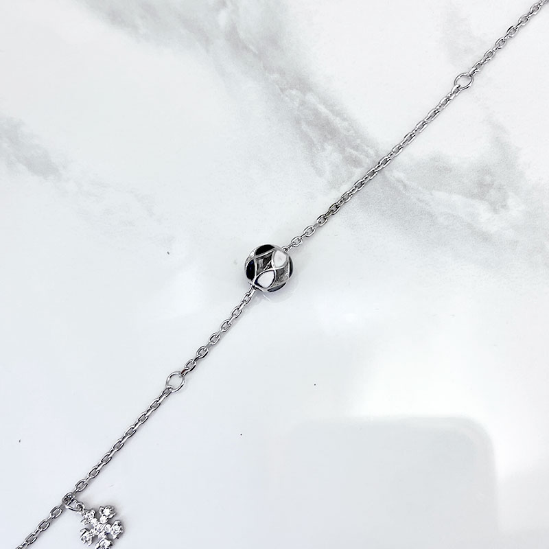 پابند نقره زنانه مدل گوی مشکی