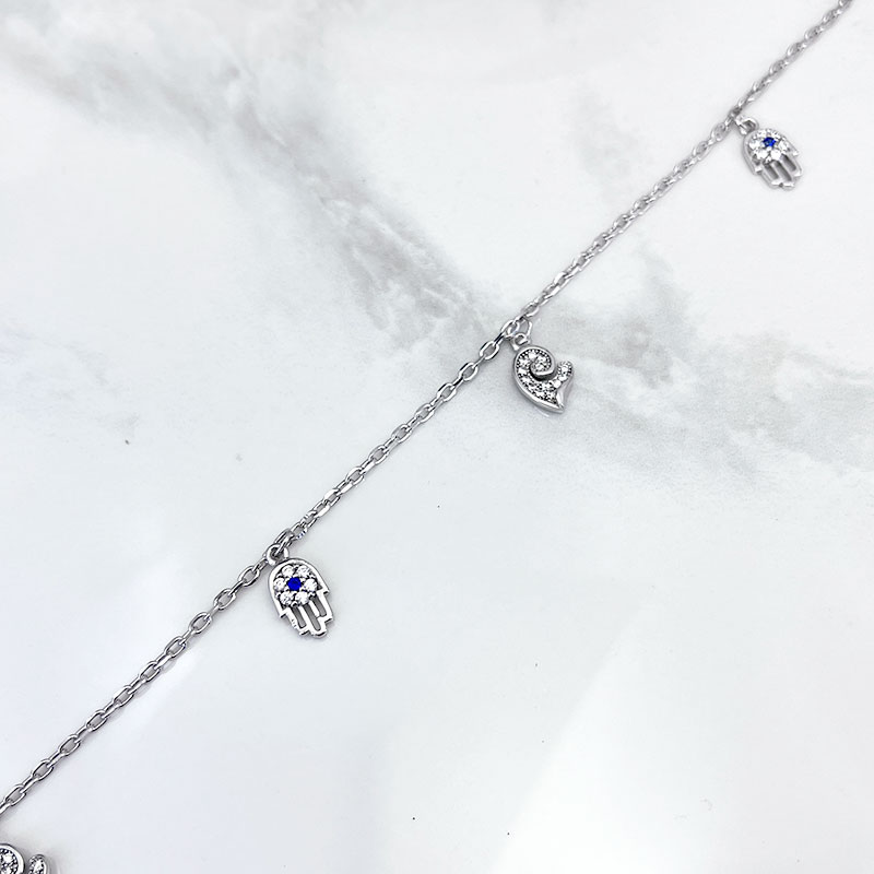 پابند نقره زنانه مدل چشم و نظر