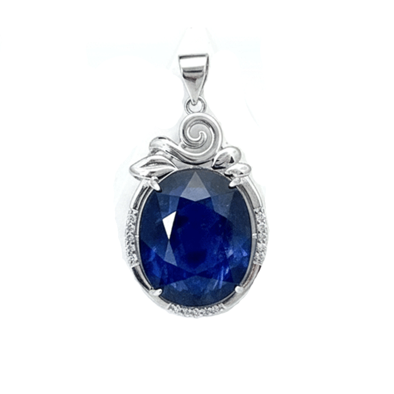 گردنبند نقره زنانه سنگ یاقوت کبود اصل