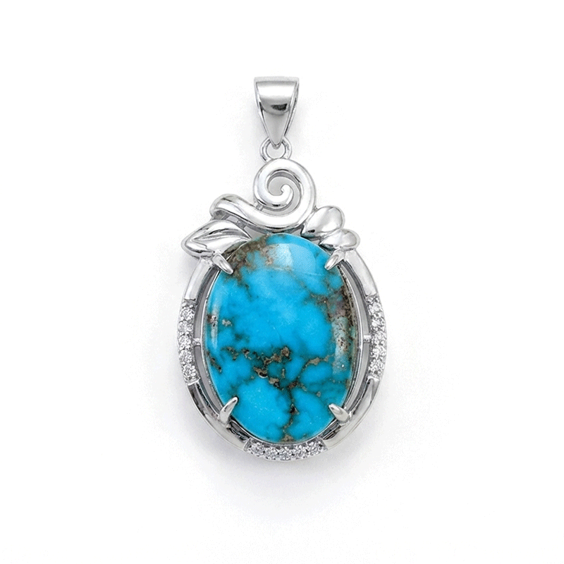 گردنبند نقره زنانه سنگ فیروزه نیشابور