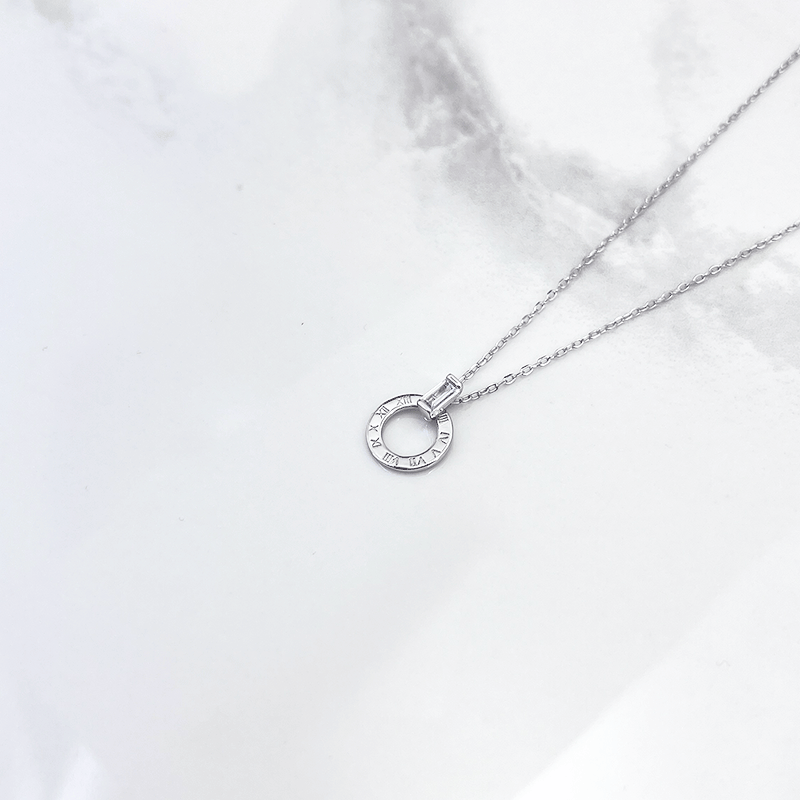 گردنبند زنانه نقره مدل باگت