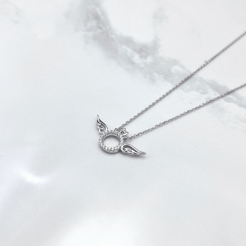 گردنبند زنانه نقره مدل حلقه بال