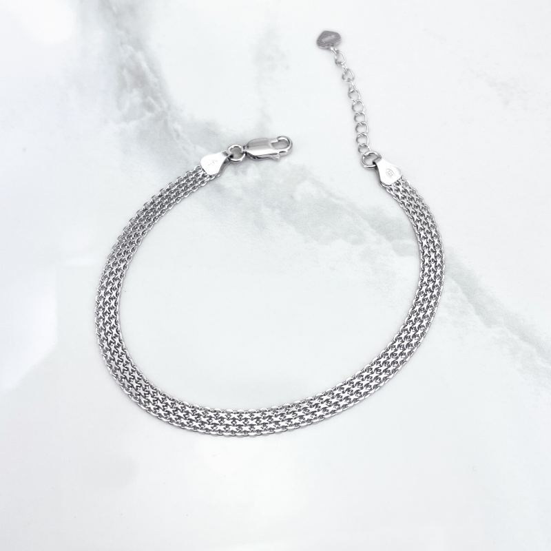 دستبند نقره  ایتالیایی مدل بیزمارک