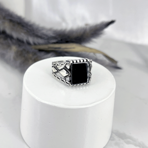انگشتر نقره مردانه مربع