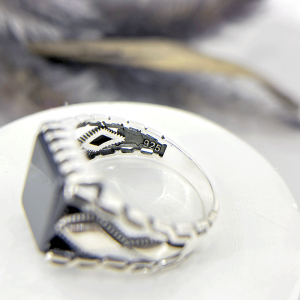 انگشتر نقره اسپرت مردانه رکاب لوزی