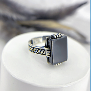 انگشتر نقره ساده مستطیل