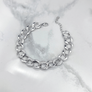 دستبند نقره زنانه کارتیه ایتالیایی پهن