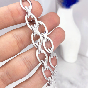 ضخامت دستبند نقره زنانه نگین