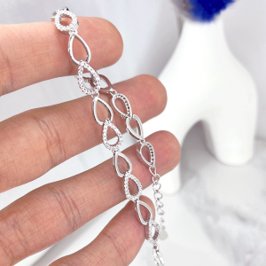 دستبند نقره طرح اشک زنانه