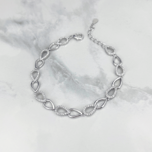 دستبند نقره زنانه ایتالیایی مدل اشک