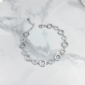 دستبند نقره زنانه مدل ایتالیایی دایره