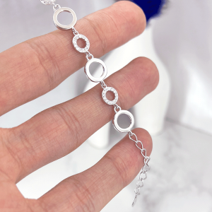 زنجیر قابل تنظیم دستبند نقره ایتالیایی