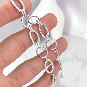 زنجیر قابل تنظیم دستبند نقره دخترانه اسپرت
