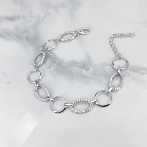 دستبند نقره زنانه مدل ایتالیایی تلفیقی