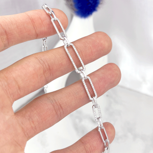 نمای زیبای دستبند نقره ایتالیایی هرمس