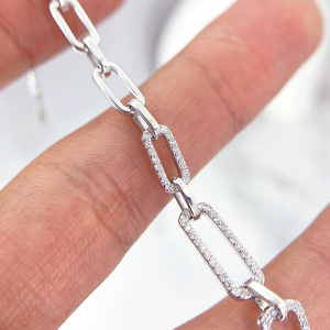 روکش رودیوم دستبند نقره ایتالیایی