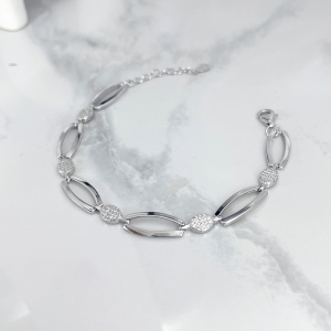 دستبند نقره زنانه مدل تخت ایتالیایی