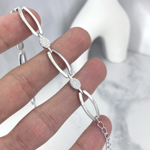 بافت مقاوم دستبند نقره ایتالیایی