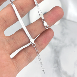 زنجیر قابل تنظیم دستبند نقره هرینگبون