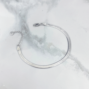 دستبند نقره دخترانه مدل هرینگبون ایتالیایی