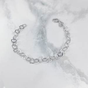 دستبند نقره دخترانه مدل ستاره بدون نگین