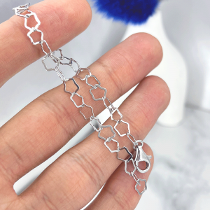 بافت نرم دستبند نقره دخترانه