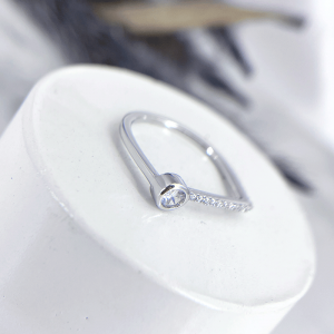 تک ردیف نگین انگشتر دخترانه اسپرت