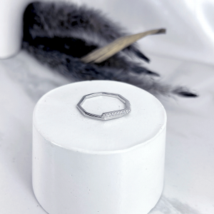 انگشتر نقره چند ضلعی دخترانه