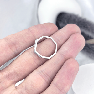 نمای کنار رکاب انگشتر نقره دخترانه