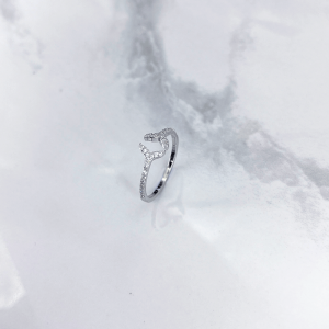 انگشتر نقره دخترانه مدل دم وال