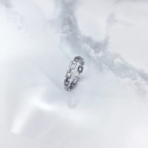 انگشتر اسپرت نقره دخترانه مدل مینیمال زنجیری