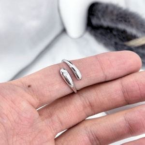 انگشتر مینیمال دخترانه نقره طرح مار