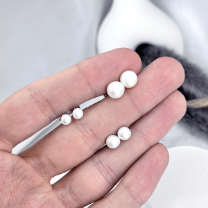 گوشواره نقره میخی مروارید