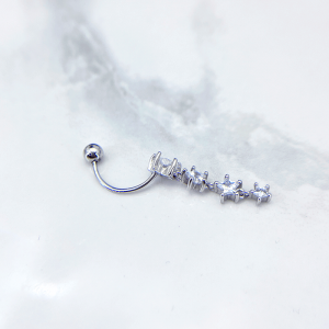 پرسینگ نقره ناف آویز ستاره