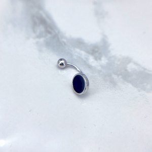 پیرسینگ ناف نقره مشکی