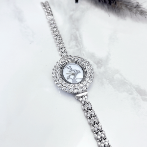 ساعت نقره زنانه ایتالیایی طرح جواهر